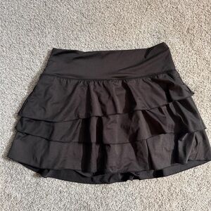 Athletic Black Tiered Skirt